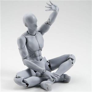 US Fast Shipment 🔥 Tuscom Action Figure Drawing Models, Artist Drawing Manikin Articulated Mannequin Artists Action Figure Model Human Mannequin Man Woman Kits (Gray)