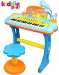 Kiddie Play Electronic 37-Key Toy Piano Keyboard for Kids with Real Working Microphone, Colorful Lights and Stool (with USB Adapter)