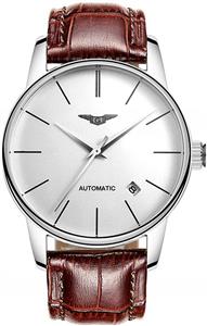 Simple Business Automatic Mechanical Watch Men Sapphire Watches with Leather Strap 