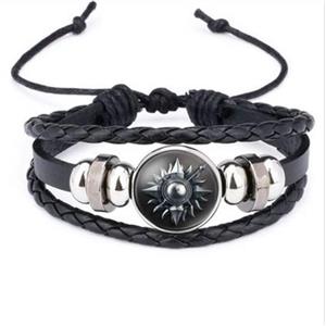 Game Of Thrones House Stark Leather Bracelet Hot Movie Multilayer Casual Fashion Braided Bracelets Bead 