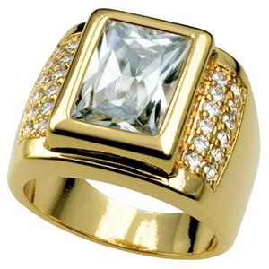 Wayne-Size 8-15 Jewelry Man's AAA Sapphire 18K Gold Filled Ring R199 