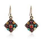 Usstore 1Pair Women Bohemian National Wind Retro Rhinestone Ear Stud Earrings Jewelry Eardrop Gift