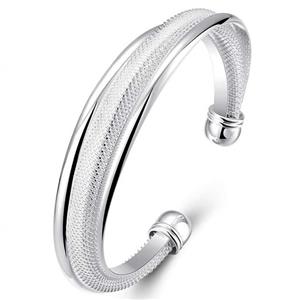 Fashion Women Jewelry Solid 925 Sterling Silver Bangle Bracelet Gift 