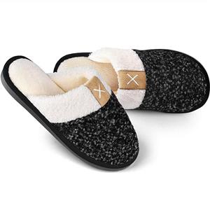 Women's Cozy Durable Slippers,Fuzzy Wool-Like Plush Fleece Lined House Shoes w/Indoor,Outdoor Anti-Skid Rubber Sole 