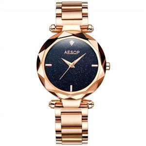 Aesop Luxury Starry Sky Full Stars Watches for Women on Sale Clearance, Elegant Rose Gold/Purple/Blue/Black Wrist Watches for Ladies, Waterproof Luminous Watch with Import Analog MIYOTA Movement 