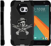 TurtleArmor | Compatible with HTC 10 Case | One M10 Case | HTC 10 Lifestyle [Dynamic Shell] Hybrid Dual Layer Hard Shell Cover Kickstand Silicone Case - Steampunk Skull