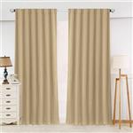 SHIELD CREATOR Blackout Curtains, Back Tab and Rod Pocket Solid Blackout Curtains, Thermal Insulated Window Drapes for Living Room, 2 Panels(W52 X L63, Beige)