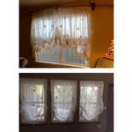 FADFAY Pastoral Style Adjustable Balloon Curtain Living Room Shade Curtains for Living Room Set,Off-White