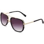 Oversized Square Sunglasses for Men Women Pilot Shades Gold Frame Retro Brand Designer