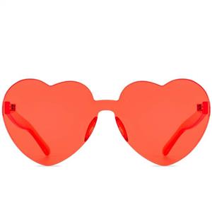 One Piece Heart Shaped Rimless Sunglasses Transparent Candy Color Eyewear 