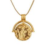 ACC PLANET Coin Necklace 18K Gold Plated Vintage Coin Pendant Gold Necklace for Women Girls