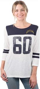 NFL Ultra Game Women's T-Shirt Vintage 3/4 Long Sleeve Tee Shirt White, ,