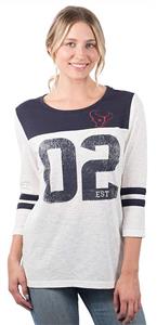 NFL Ultra Game Women's T-Shirt Vintage 3/4 Long Sleeve Tee Shirt White, ,