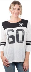 NFL Ultra Game Women's T-Shirt Vintage 3/4 Long Sleeve Tee Shirt White, ,