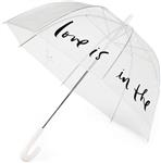 Kate Spade New York Large Dome Umbrella, Love Is In The Air (Pink/Clear)