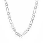 Silver Chains 4mm Figaro Link Solid .925 Sterling Necklace for Men and Women 16 Inch- 30 Inch