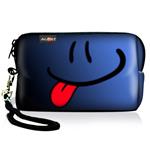 AUPET Blue Smile Digital Camera Case Bag Pouch Coin Purse with Strap for Sony Samsung Nikon Canon Kodak