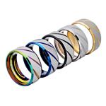 W WOOGGE 5 Pack of Stainless Steel Lucky Worry Rings for Men Wedding Ring Cool Simple Band 8 MM Ring for Women