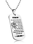 BASIC HOUSE Mom to Son Boy's Jewelry Dog Tag Necklace Personalized Custom Military Dogtags Pendant