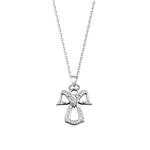 WUSUANED Guardian Angel Pendant Necklace Zircon Heart Jewelry for Women Girls