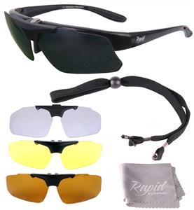 Rapid Eyewear Pro Performance Plus RX SPORTS SUNGLASSES FRAME with Interchangeable UV Polarized Lenses. For Men and Women. Cycling, Driving, Running, Shooting, Sailing etc. UV400 Protection 