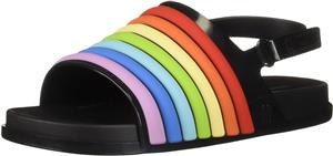 Mini Melissa Women's Mini Beach Slide Sandal Rainbow Flat 