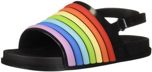 Mini Melissa Women's Mini Beach Slide Sandal Rainbow Flat 