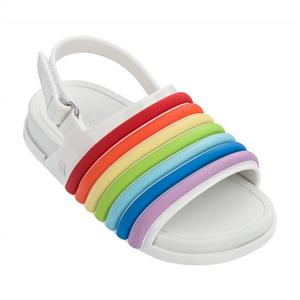 Mini Melissa Women's Mini Beach Slide Sandal Rainbow Flat