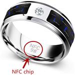 Himpokejg Men Titanium Steel Access Card Smart Chip Magic Ultimate Control NFC Ring Band