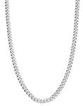 MiaBella Solid 925 Sterling Silver Italian 3.5mm Diamond Cut Cuban Link Curb Chain Necklace for Women Men, 16