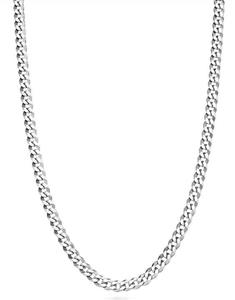 MiaBella Solid 925 Sterling Silver Italian 3.5mm Diamond Cut Cuban Link Curb Chain Necklace for Women Men, 16 