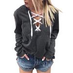 ILUCI Clearance Women Hoodie Sweatshirt Lace-up Long Sleeve Crop Tops Coat Sports Pullover Tops