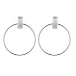 Zainafacai Fashion Ear-Rings,Big Circle Round Earrings for Women Elegant Silver Color Geometric St Dress