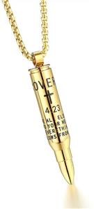 Reve Bible Verse Proverbs 4:23 Stainless Steel Cross Bullet Pendant Necklace for Men, 20-24 Inches Chain 