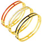 Fly.BUCKNOR Women's Fashion Classic Lovely Brilliance Bracelet - Titanium Steel Red and Green Bracelets 6.7 Inch
