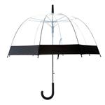 Artiron Colorful Trim Clear Umbrella Bubble Fashion Dome Auto Open Transparent for Outdoor Weddings Windproof (Black 