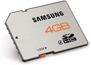 Samsung 4 GB SDHC Flash Memory Card, Brushed Metal - MB-SS4GA/US 