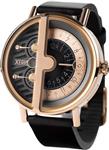 Xeric Men's Soloscope RQ One Handed SRQ-3018-BLK Rose Gold Black Watch