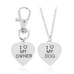 Romanticworks 2pcs Friendship Jewelry Dog Bone Best Friends Charm Necklace Keychain BFF Bones Design