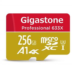 Gigastone 256GB Micro SD Card MicroSD U3 UHS-I C10, UHD 4K Video Recording, 4K Gaming, Read/Write 95/50 MB/s, with MicroSD to SD Adapter, Nintendo Dashcam Gopro Canon Nikon Camera Samsung Drone 