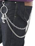 Mens Cool Hip Hop Punk Pants Trousers Wallet Key Chain Motorcyle Jean Gothic Rock DIY Craft Decor Jeans Pant Chain