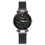 (2019 Spring Deals! Fashion Women Watches Quartz Stainless Steel Band Magnet Buckle Starry Sky Analog Wrist Watch Lover Gift Valentine's Day present (Black