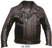 Allstate Leather Men's Black Top Grain Buffalo Leather Motorcycle Jacket