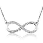 CharmSStory Mothers Day Mother Daughter Forever Love Infinity Sterling Silver Heart Necklace Pendant for Mom