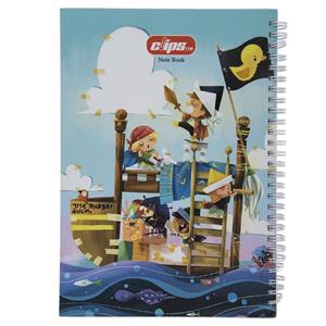 دفتر مشق کلیپس طرح دزدان دریایی کوچک Clips Little Pirots Design Homework Notebook