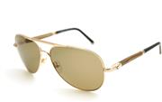 Mont Blanc Authenticity 519S 519/S 28M Gold/Brown/ Polarized Aviator Sunglasses 61mm-14mm-140mm