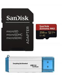 رم MICRO SANDISK 256 GB SanDisk 256GB Micro SDXC Extreme Pro Memory Card Bundle Works with Samsung Galaxy S9, S9+, S8, S8 Plus, S7, S7 Edge UHS-1 U3 A2 Plus (1) Everything But Stromboli (TM) 3.0 Micro/SD Card Reader