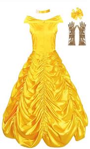 JerrisApparel Women's Princess Belle Costume Halloween Party Dress 