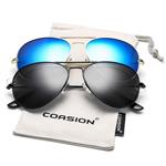 COASION Classic Polarized Aviator Sunglasses for Men Women Mirrored UV400 Protection Lens Metal Frame