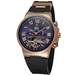 Forsining Retro Royal Watch Auto Movement Men's Mechanical Watch with Black Plastic Band